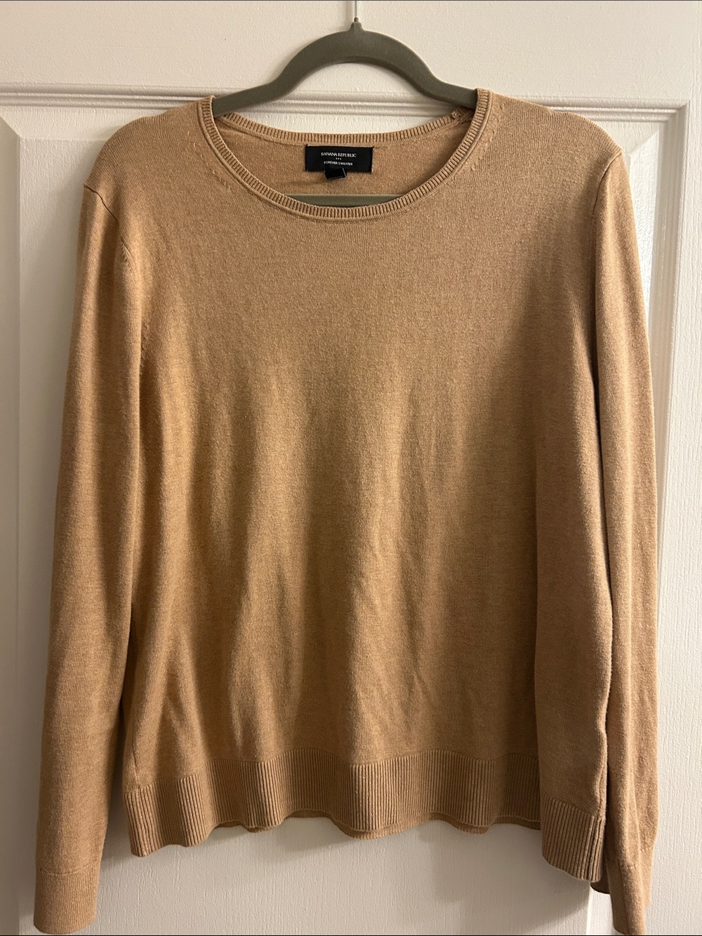 Banana Republic Women's Crewneck “Forever” Sweater - Camel Tan